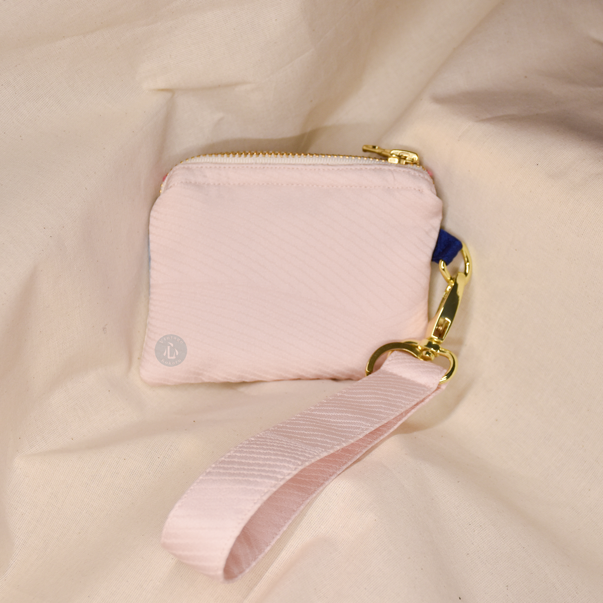 Upcycled Vintage Kimono Silk Coin Pouch + Key Fob Wristlet Set (LtPW3)