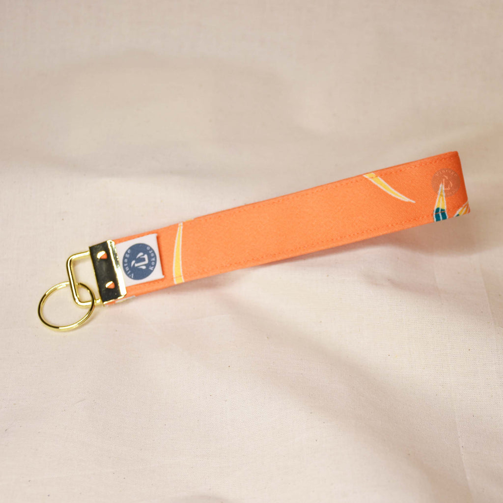 Upcycled Vintage Kimono Silk Key Fob Wristlet (OrgF)