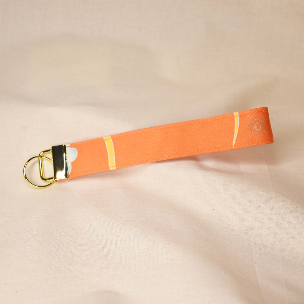 Upcycled Vintage Kimono Silk Key Fob Wristlet (OrgF)