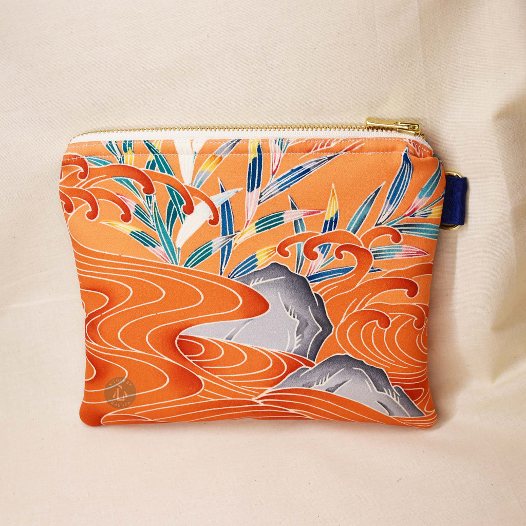 Upcycled Kimono Silk Large Pouch (OrgLg1)