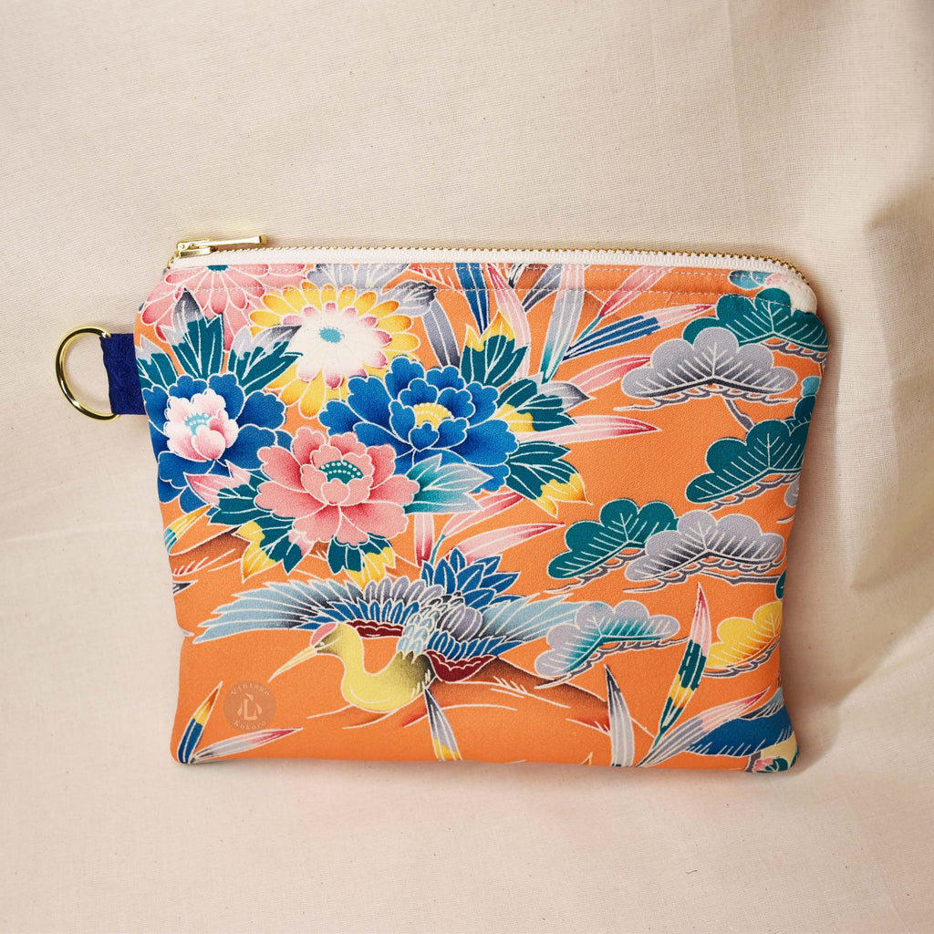 Upcycled Kimono Silk Large Pouch (OrgLg1)
