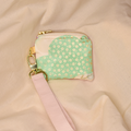 Upcycled Vintage Kimono Silk Coin Pouch + Key Fob Wristlet Set (PGW4)