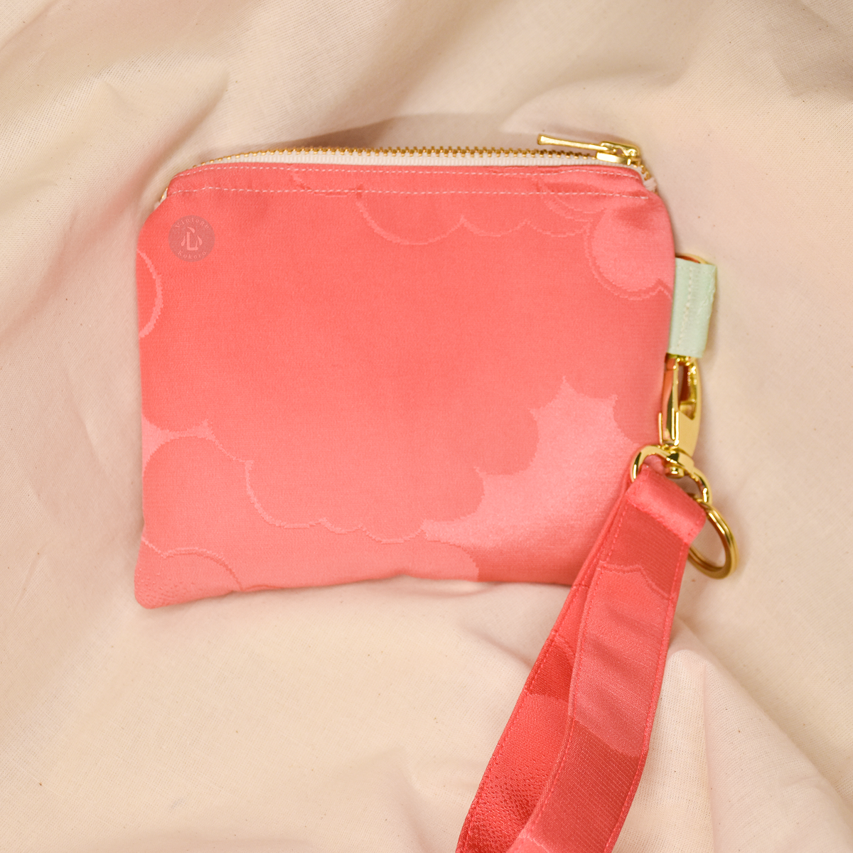 Med Upcycled Vintage Kimono Silk Pouch Wristlet Set (PkClW1)