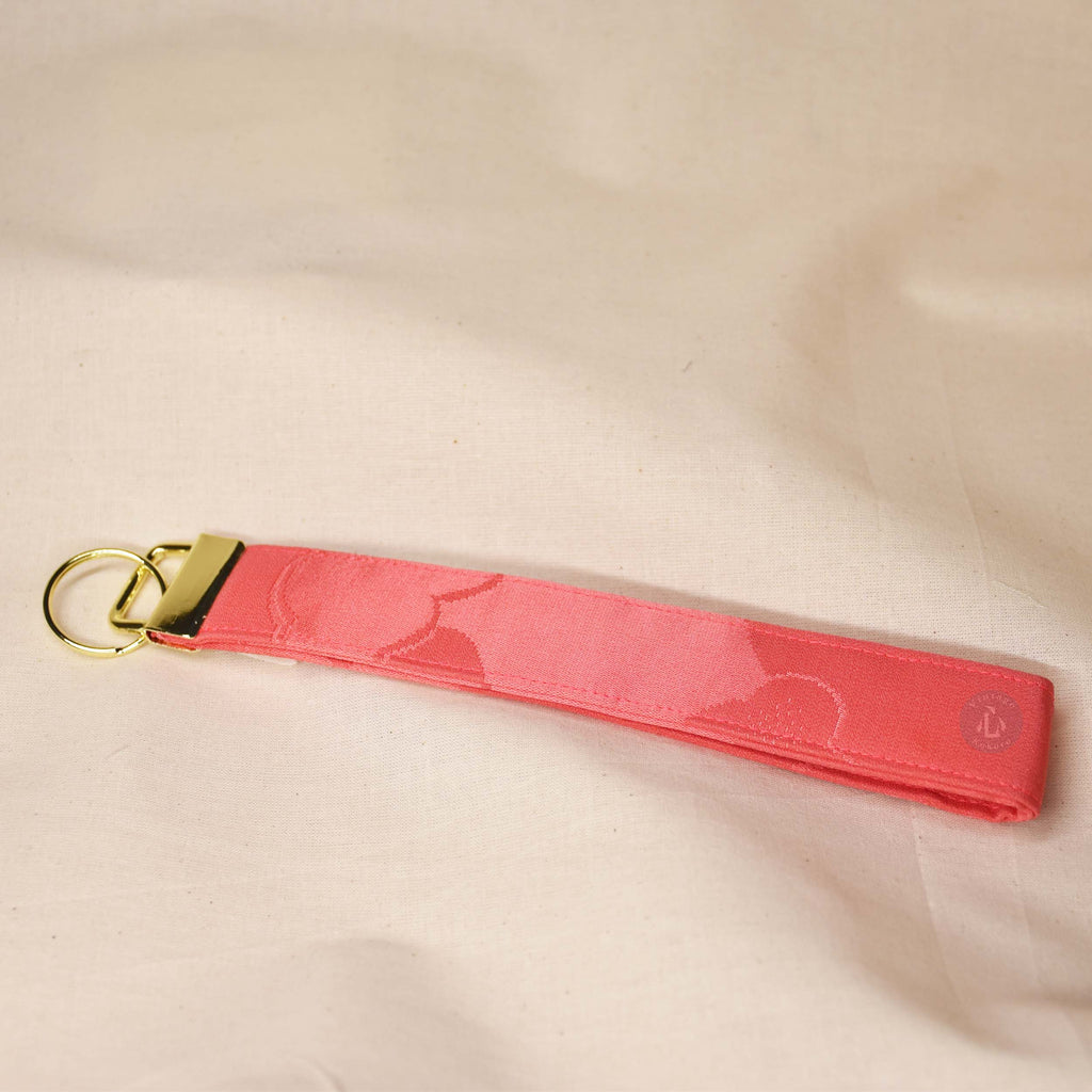 Upcycled Vintage Kimono Silk Key Fob Wristlet (PkClF)