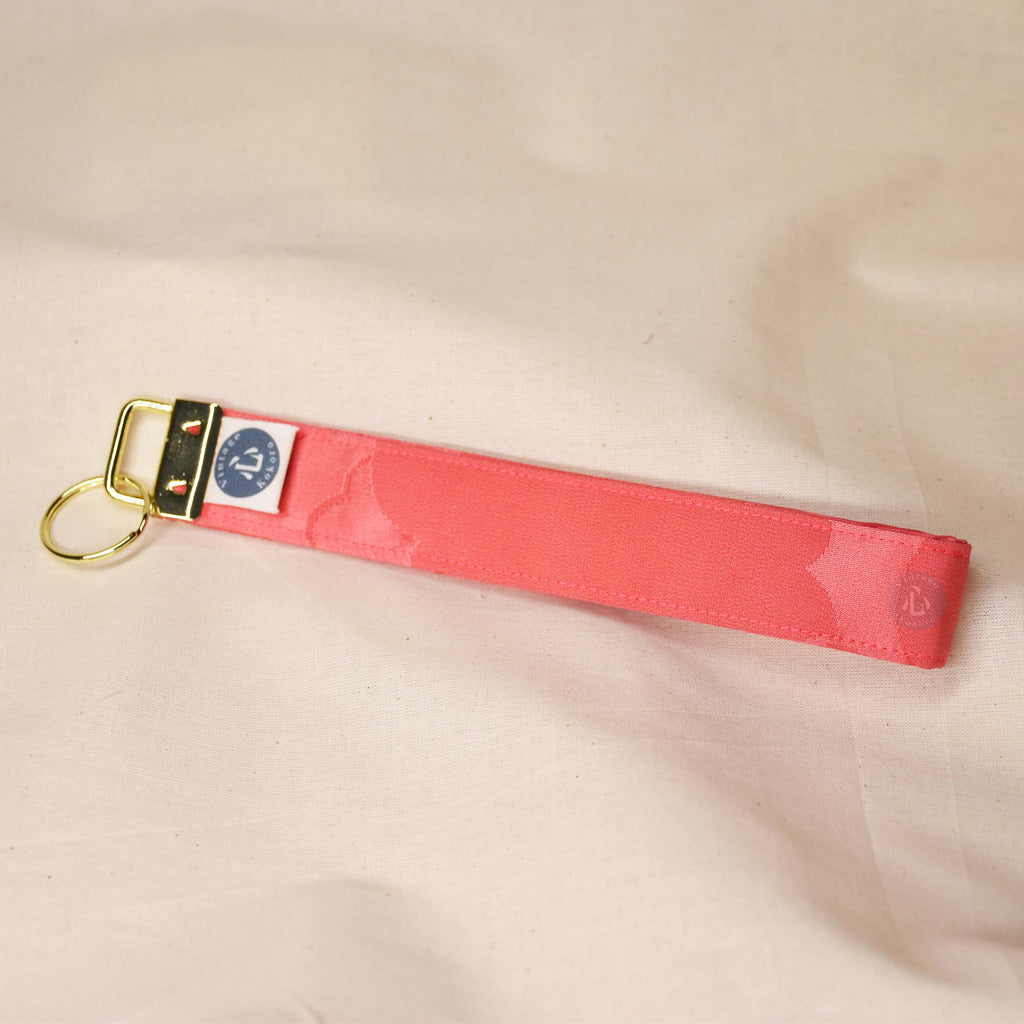 Upcycled Vintage Kimono Silk Key Fob Wristlet (PkClF)