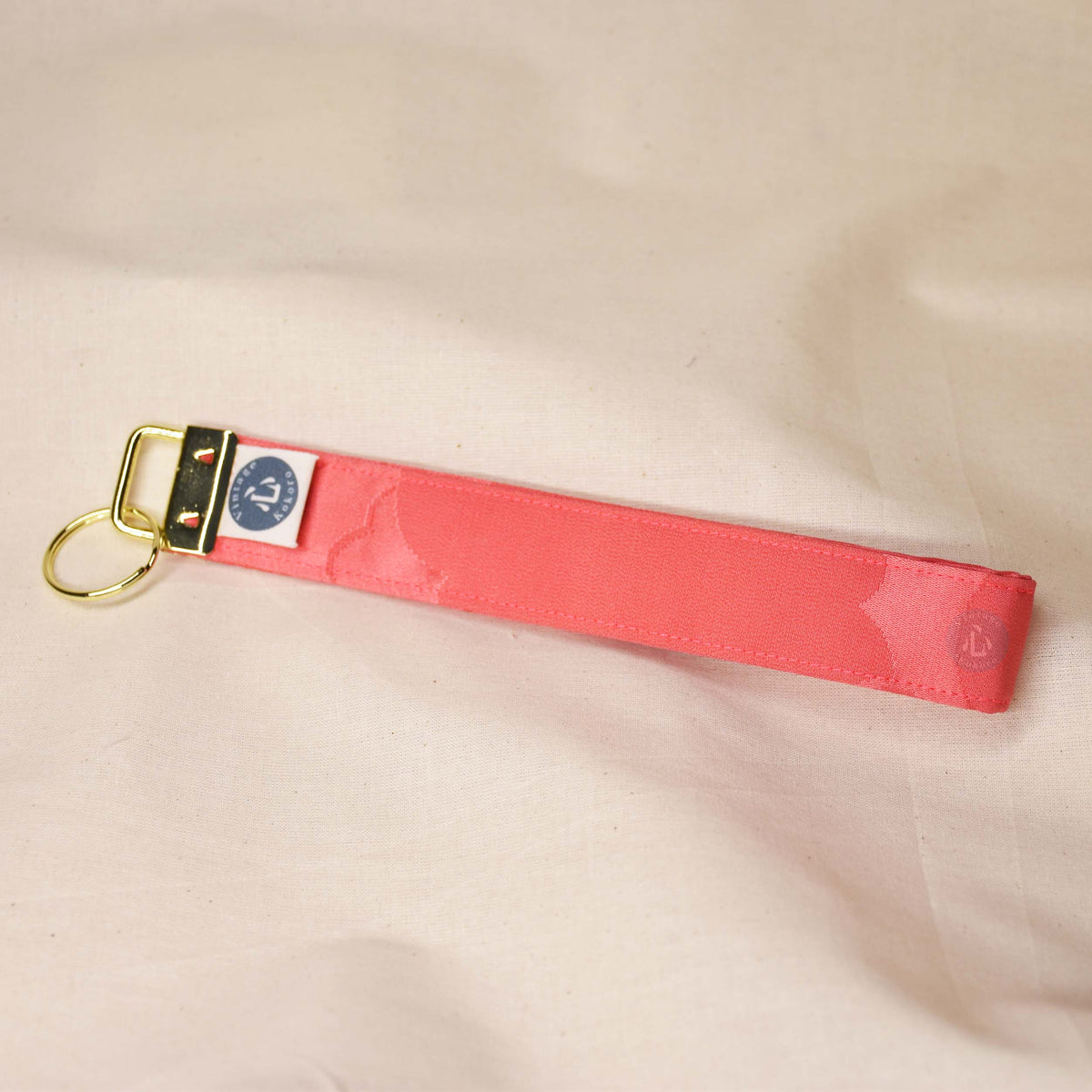 Upcycled Vintage Kimono Silk Key Fob Wristlet (PkClF)