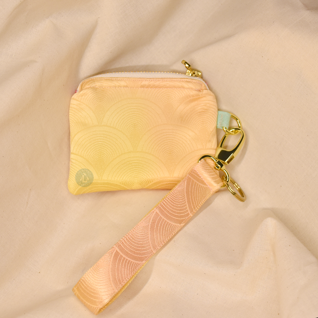 Upcycled Vintage Kimono Silk Coin Pouch + Key Fob Wristlet Set (SnSW4,SnSW5)